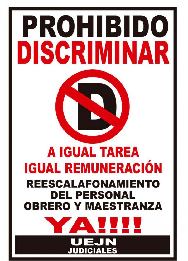 Prohibido discriminar UEJN Unión de Empleados de la Justicia de la Nación Prohibido discriminar UEJN Unión de Empleados de la Justicia de la Nación